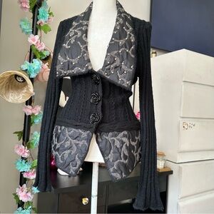 Rare vintage y2k shaggy boho cardigan